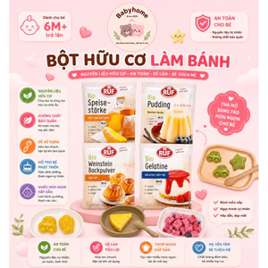 Bột Làm Bánh Pudding Vị Vani - Gelatine - Bột Nở Hữu Cơ Bio RUF Nhập Khẩu Đức