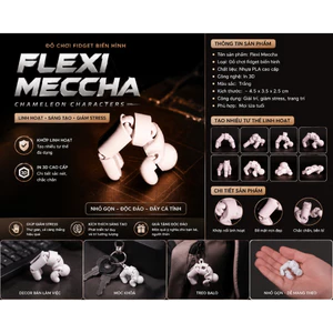 Flexi Meccha Chameleon Characters – Đồ Chơi Fidget Biến Hình , Mô Hình Khớp Linh Hoạt, Đồ Chơi Giảm Stress- Kt :36x60x9m