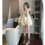 Áo váy 2dây babydoll dáng bí phối ly dập đính nơ tiểu thư (kèm quần), Váy 2dây cánh tiên dáng ngắn bồng bềnh sang chảnh