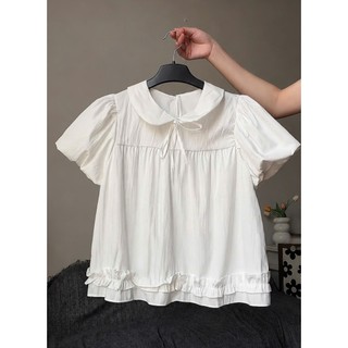 Áo babydoll tay bồng gấu bèo 1 tầng nữ tính Hàn Quốc tiểu thư, bánh bèo dễ thương