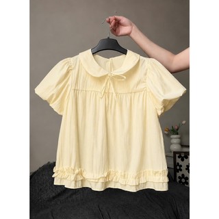 Áo babydoll tay bồng gấu bèo 1 tầng nữ tính Hàn Quốc tiểu thư, bánh bèo dễ thương