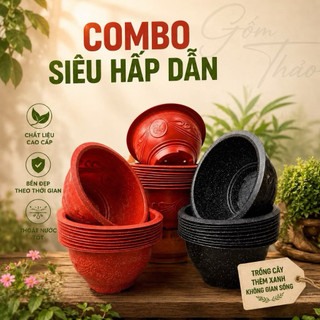 Chậu Trồng Cây PHÚC- LỘC- THỌ Nhiều Màu, Nhiều Kích Thước, Chậu Trồng Hoa, Cây Cảnh,Quất Đào Tết