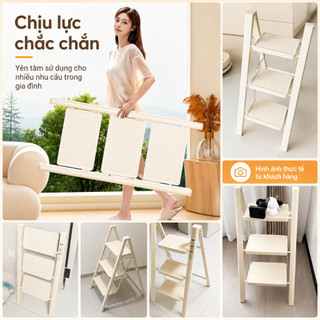 Thang Chữ A Gấp Gọn 2 - 3 - 4 - 5 Bậc Tiện Lợi Thang Ghế Thép Carbon Dày Cứng Cáp Tải 300kg