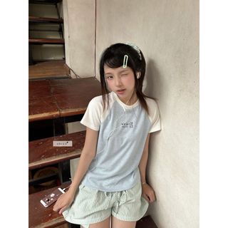 𝐖𝐚𝐫𝐦 𝐇𝐮𝐠 𝐓𝐨𝐩 - Áo thun babytee, áo thun nữ phối raglan pastel nhien.official NAT00032