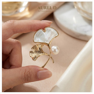Set Quà Tặng Trâm Cài Áo Aurel D Đính Đá CZ, Ngọc Trai Cài Vest Áo Dài Kèm Túi Hộp