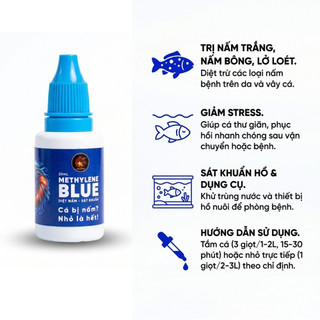 [Mua 10 Tặng 2] Xanh Methylene Cho Cá Cảnh – Hỗ Trợ Giảm Nguy Cơ Nấm, Đốm Trắng, Ký Sinh Trùng