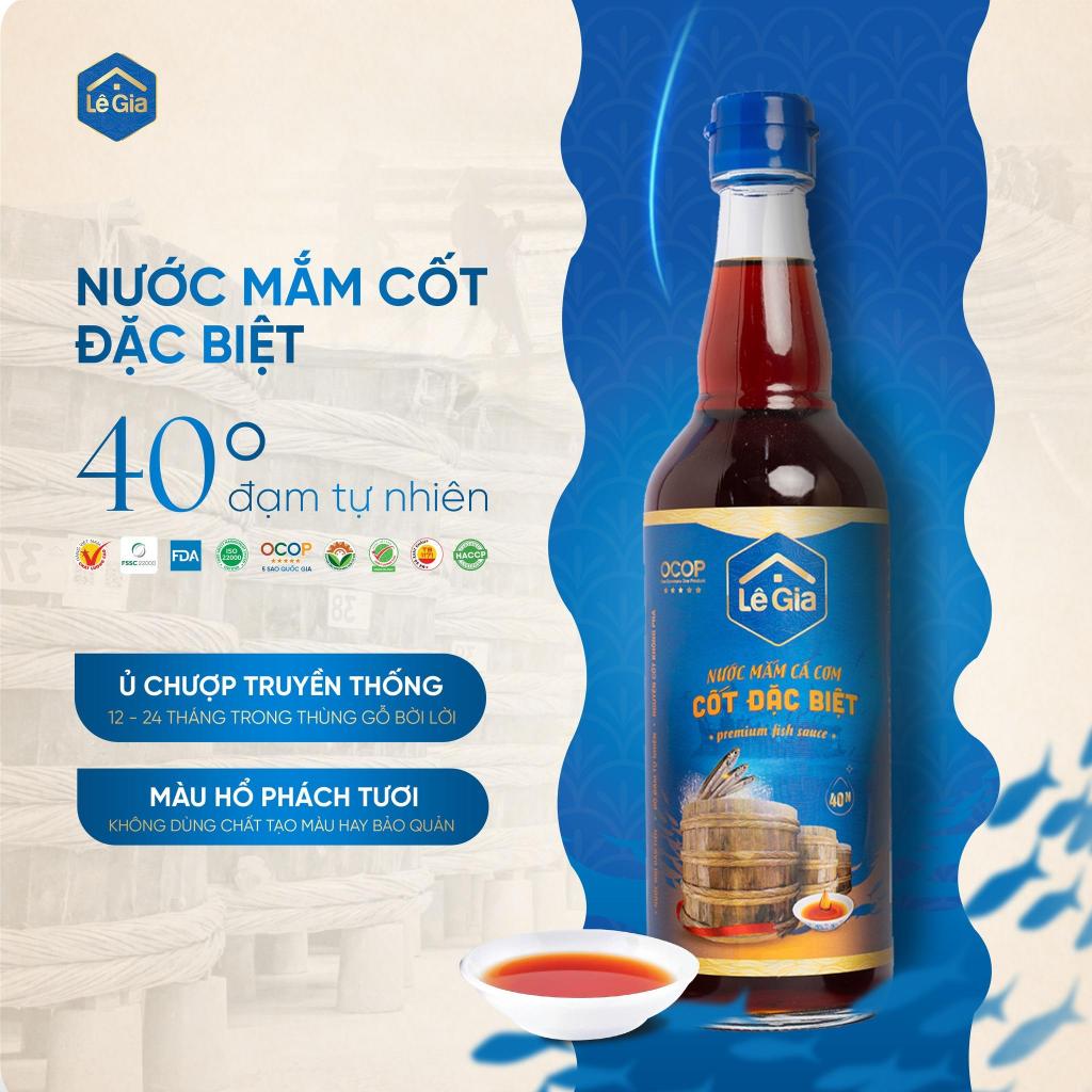 Nước Mắm Cá Cơm Cốt Đặc Biệt Lê Gia 40N