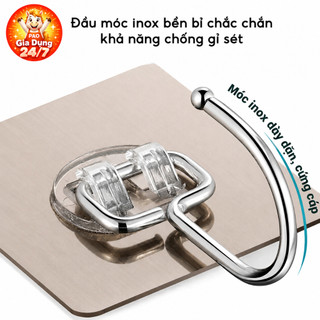 Combo 10-50 Móc Dán Tường Inox 304 Không Khoan Chịu Lực 5kg - Móc Treo Tường Chống Gỉ Chống Nước