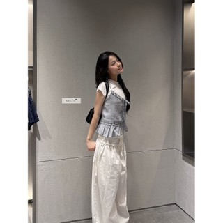 𝐄𝐲𝐞𝐥𝐞𝐭 𝐓𝐨𝐩 - Áo kiểu nữ, Áo 2 dây cổ V phối ren nơ nhien.official NAS00065