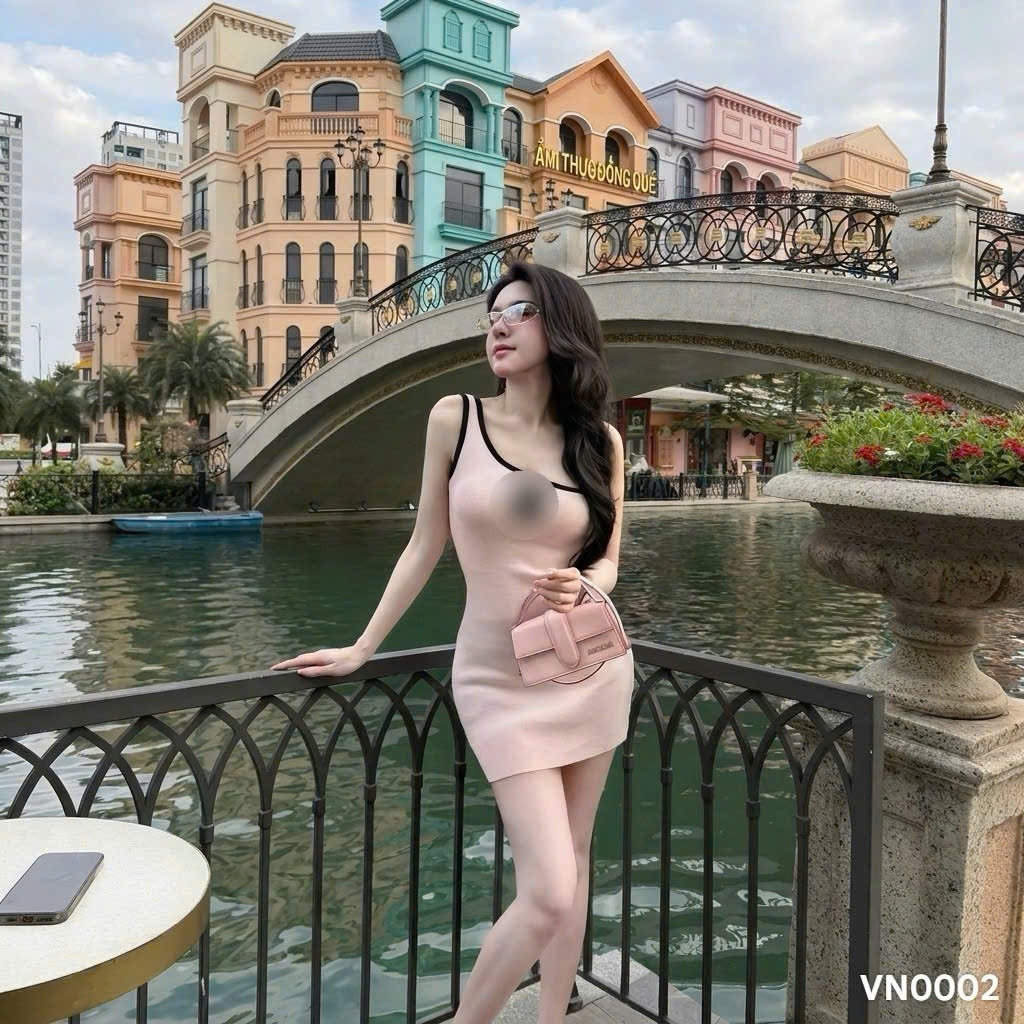 Váy len body lệch vai chữ thêu xù co giãn HiNa QCCC QCL1 VN0002