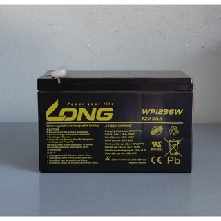 ắc quy 12v khô cho ups máy tính, ups cửa cuốn bình xịt thuốc, LONG WP1236W | 12V - 9ah