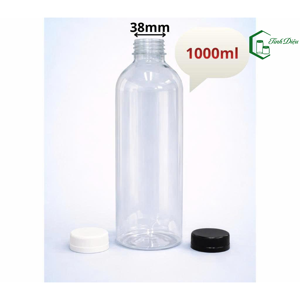 Combo 5 Chai Tròn Ú Dung Tích 400ml/600ml/1000ml – Chai Nhựa PET Đựng Trà Sữa, Nước Ép, Sữa Hạt