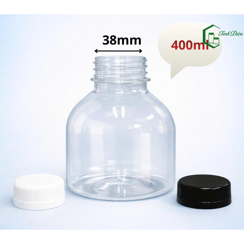 Combo 5 Chai Tròn Ú Dung Tích 400ml/600ml/1000ml – Chai Nhựa PET Đựng Trà Sữa, Nước Ép, Sữa Hạt