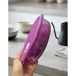 Hộp Cơm Chia Ngăn Crystal 800ml – Dùng Được Lò Vi Sóng, Có Nút Hô Hấp, Màu Tím Sang Trọng