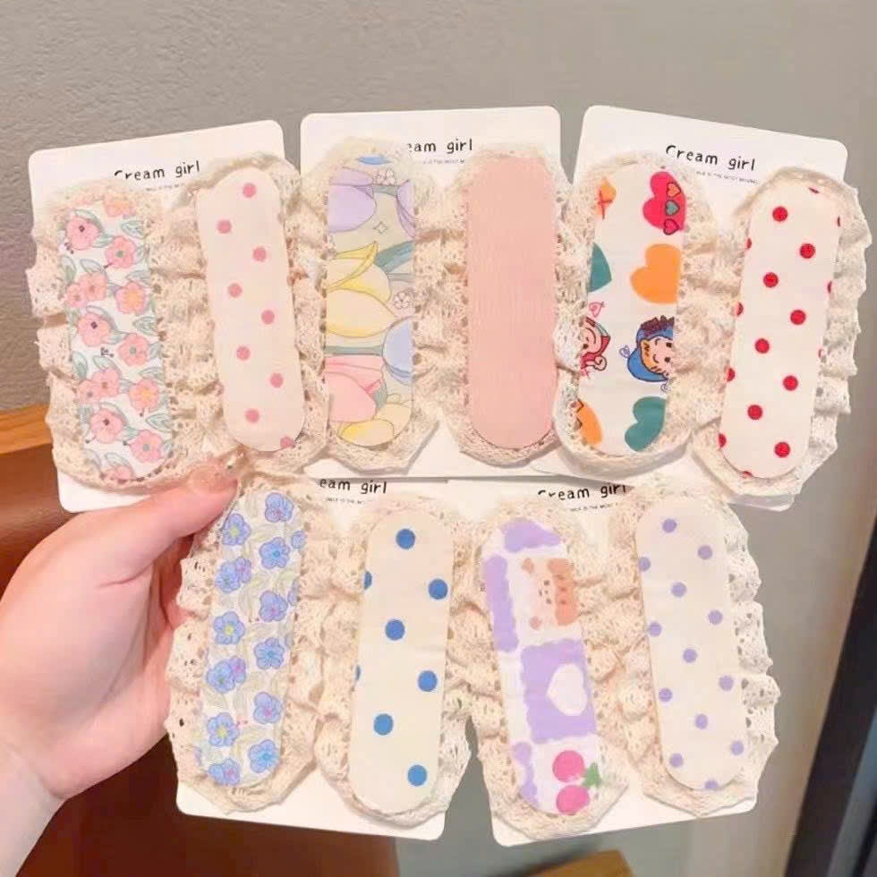 Set 4 Miếng Dán Tóc Magic Dán Hoa Dễ Thương Thời Trang Hàn Quốc