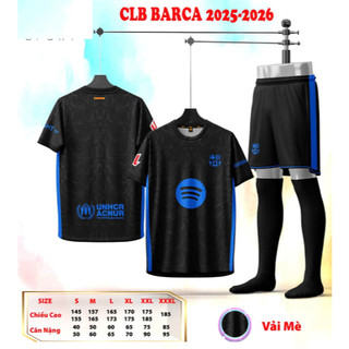 Bộ Quần Áo Bóng Đá Người Lớn - CLB Barca + Chelsea ( Vải Mè )