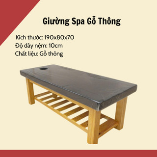 [HCM] Giường Spa Gỗ thông Cao cấp, nệm dày dặn - Chỉ giao SG