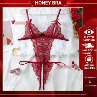 Bodysuit Nữ Gợi Cảm Quyến Rũ JS02 Đồ Lót Nữ Ren Thêu Sexy Hở Ngực Hở Lưng Jumpsuit Gợi Tình Cao Cấp HoneyBra