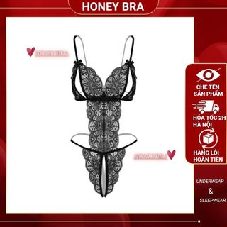 Bodysuit Nữ Gợi Cảm Quyến Rũ JS02 Đồ Lót Nữ Ren Thêu Sexy Hở Ngực Hở Lưng Jumpsuit Gợi Tình Cao Cấp HoneyBra