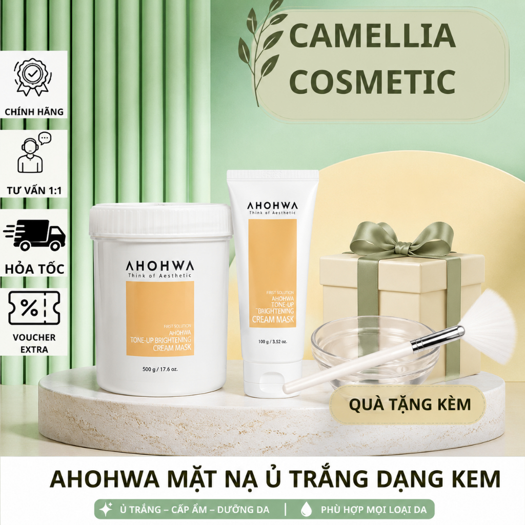 [ĐẠI LÝ CHÍNH HÃNG] Mặt Nạ Ủ Trắng, Kích Trắng Da Mặt AHOHWA Dạng Kem Hủ 500gr