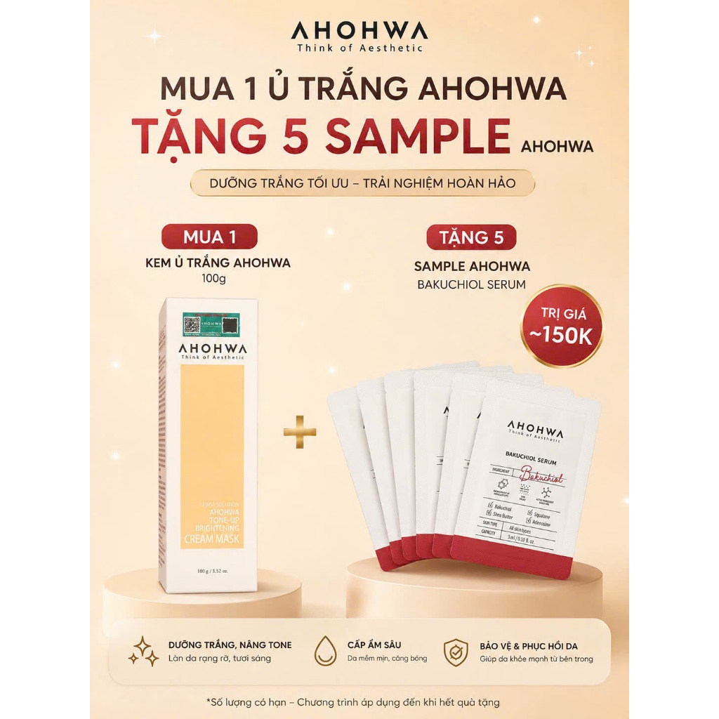 [ĐẠI LÝ CHÍNH HÃNG] Mặt Nạ Ủ Trắng, Kích Trắng Da Mặt AHOHWA Dạng Kem Hủ 500gr