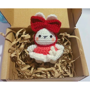 Móc khoá thỏ bạch tuyết bằng len handmade dễ thương