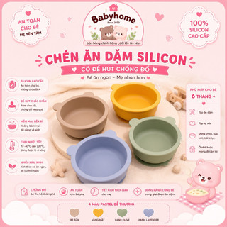 Chén Dặm Bằng Silicon Cấp Thực Phẩm Cho Bé Hình Gấu