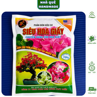 Phân Bón Hoa Giấy GreenHome, Bao 700gr, Hữu Cơ, Giúp Thân Cứng Cáp, Tạo Tán, Ra Bông Nhiều, Lâu Tàn