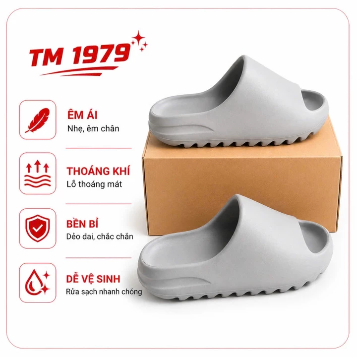 DÉP BÁNH MỲ YZ NAM NỮ QUAI NGANG KHÔNG CHỮ -ĐI TRONG NHÀ SIÊU NHẸ ÊM CHÂN SIZE NAM NỮ & BABY (VÂN NHÁM)