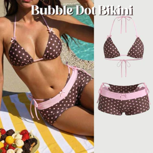 NUNG NIU - Set Bikini 3 Món Hoạ Tiết Chấm Bi Đa Dạng Màu Sắc Mùa Hè Đi Biển