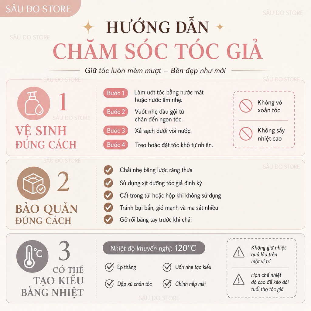 [Top siêu rẻ] Bộ xoăn sóng nước tóc giả cho nữ tặng lưới trùm tóc thật