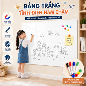 Bảng Trắng Dán Tường Không Dùng Keo, Bảng Dán Viết Bút Lông Ghi Chú Không Hại Tường