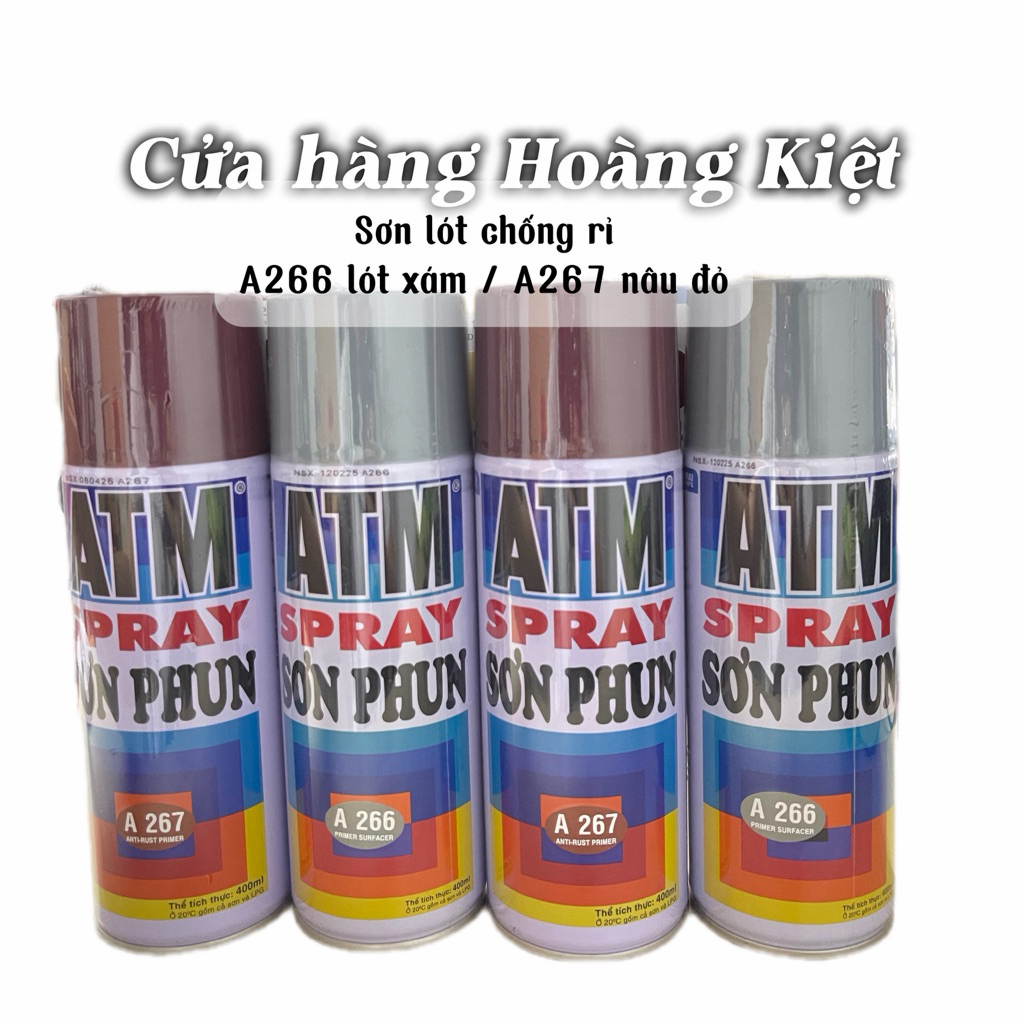 Sơn Xịt Chống Gỉ Sét Cho Bề Mặt Kim Loại A266 Lót Xám, A267 Lót Nâu Đỏ