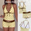 BIGSIZE - Sẵn S Bikini Butter Polka Trendy Cổ Yếm Chấm Bi