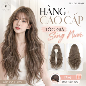 Bộ xoăn sóng nước tóc giả cho nữ tặng lưới trùm tóc thật