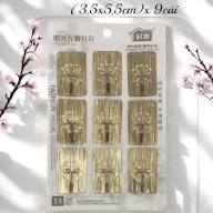 Móc treo dán tường vỉ 9 móc siêu chắc móc dán không cần khoan treo đồ nhà tắm nhà bếp