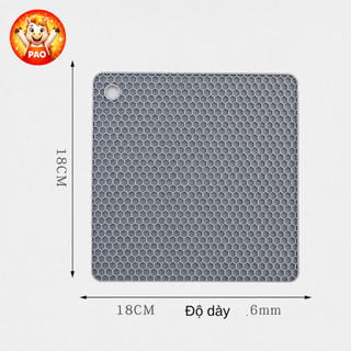 Combo 5 Miếng Lót Nồi Silicon Cách Nhiệt Chịu Nhiệt 200°C Chống Trượt - Tấm Lót Bếp Lót Ly 18x18cm