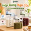 Hộp đựng bảo quản ngũ cốc các loại hạt có nắp kín chống ẩm, Bình đựng ngũ cốc kèm cốc đong tiện lợi