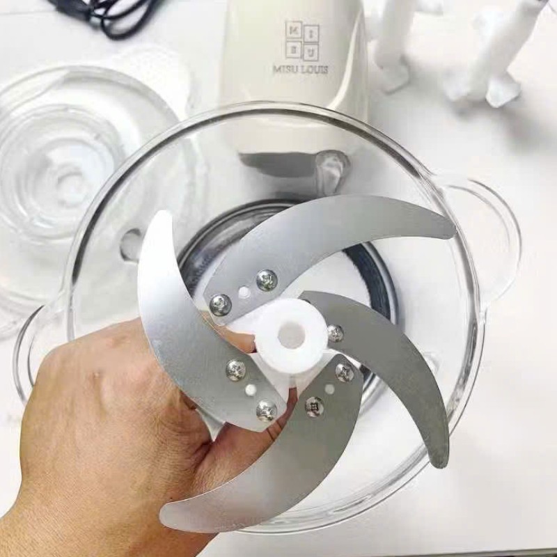 Máy Xay Thực Phẩm Đa Năng Công Suất Lớn, Máy Xay Thịt, Đánh Ruốc 2 Chế Độ Lưỡi Dao Thép Cao Cấp Xay Nhanh - Mạnh Mẽ