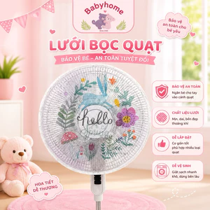 Lưới Vải Bọc Lồng Quạt Có Dây Rút An Toàn Cho Bé Họa Tiết Đáng Yêu