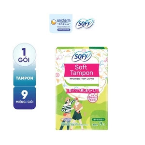1 hộp Băng vệ sinh Sofy Tampon Nhật Bản dạng ống 9 ông/hộp