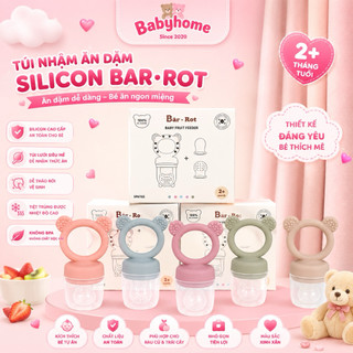 Túi nhai ăn dặm chống hóc Barrot hình gấu kiêm gặm nướu cho bé 4m+  Bar Rot