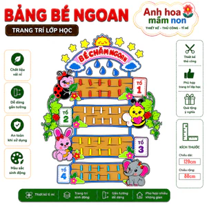 Bảng bé ngoan, hoa bé ngoan, trang trí mầm non, đồ dùng mầm non, tranh góc mầm non, steam mầm non,