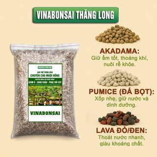 Đất Trồng MUỘI HỒNG - Giá thể Vinabonsai MH01 , Trộn Sẵn, Giữ Ẩm Tốt, Thoáng Khí, Rễ Tốt, Thân Khoẻ