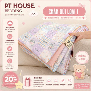 Chăn Đũi Đậu Nành Chần Bông PT House Họa Tiết Hoạt Hình Đáng Yêu - Chăn Trần Bông Mỏng Nhẹ Mềm Mịn Mát Cho Gia Đình