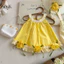 {HÀNG ODER} Set Bộ Bé Gái Hoa Hồng Vàng Vintage Cao Cấp – Áo Babydoll + Quần Bloomers / Sam Sứa kids