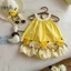 {HÀNG ODER} Set Bộ Bé Gái Hoa Hồng Vàng Vintage Cao Cấp – Áo Babydoll + Quần Bloomers / Sam Sứa kids