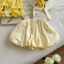 {HÀNG ODER} Set Bộ Bé Gái Hoa Hồng Vàng Vintage Cao Cấp – Áo Babydoll + Quần Bloomers / Sam Sứa kids