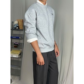 Áo Sweater Nam Phom Rộng Nỉ Chân Cua Form Regular Basic Thêu Hoạ Tiết Phong Cách Hàn Quốc