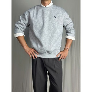 Áo Sweater Nam Phom Rộng Nỉ Chân Cua Form Regular Basic Thêu Hoạ Tiết Phong Cách Hàn Quốc